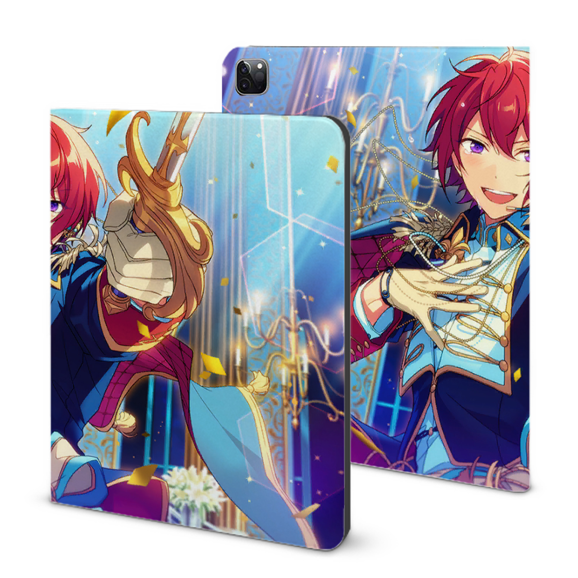 （画像用） あんさんぶるスターズ! Ensemble Stars IPad ケース ブック型 PUレザー TPU 耐衝撃 軽量 薄型 ペン収納なし 全面保護 IPad 各モデル対応
